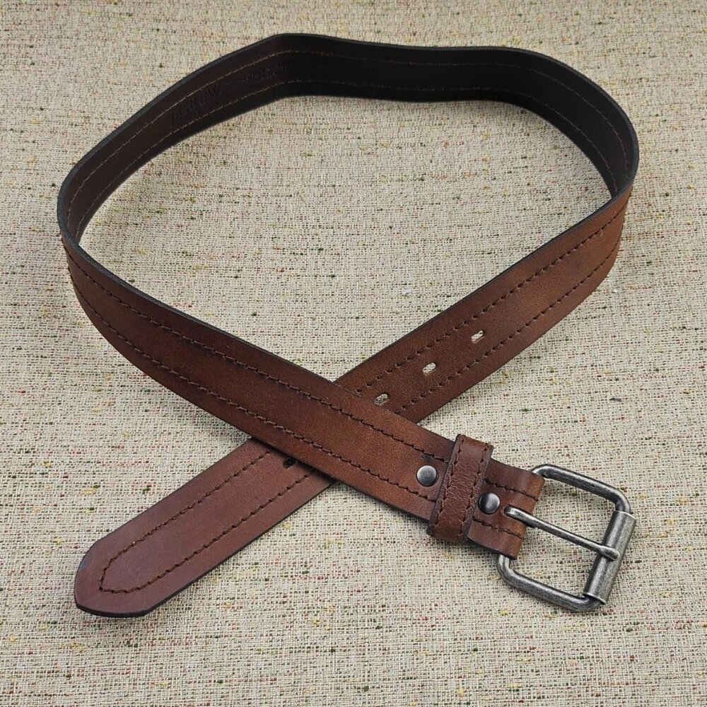 Vintage J. Crew Belt Unisex Waistband Genuine Italian Leather Made USA Size 32